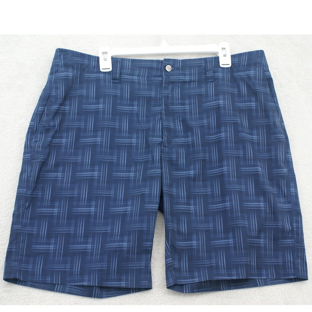 Callaway Mens Blue Geometric Crosshatch Golf Shorts Size 38 MA3618